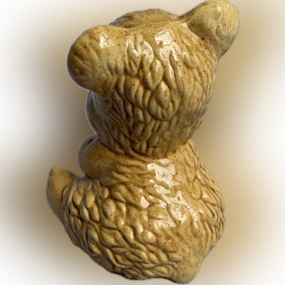 Ceramic Teddy Bear (Piggy) Bank, 7.5 inch.  Baby Shower Gift Nursery Vintage - Picture 4 of 8
